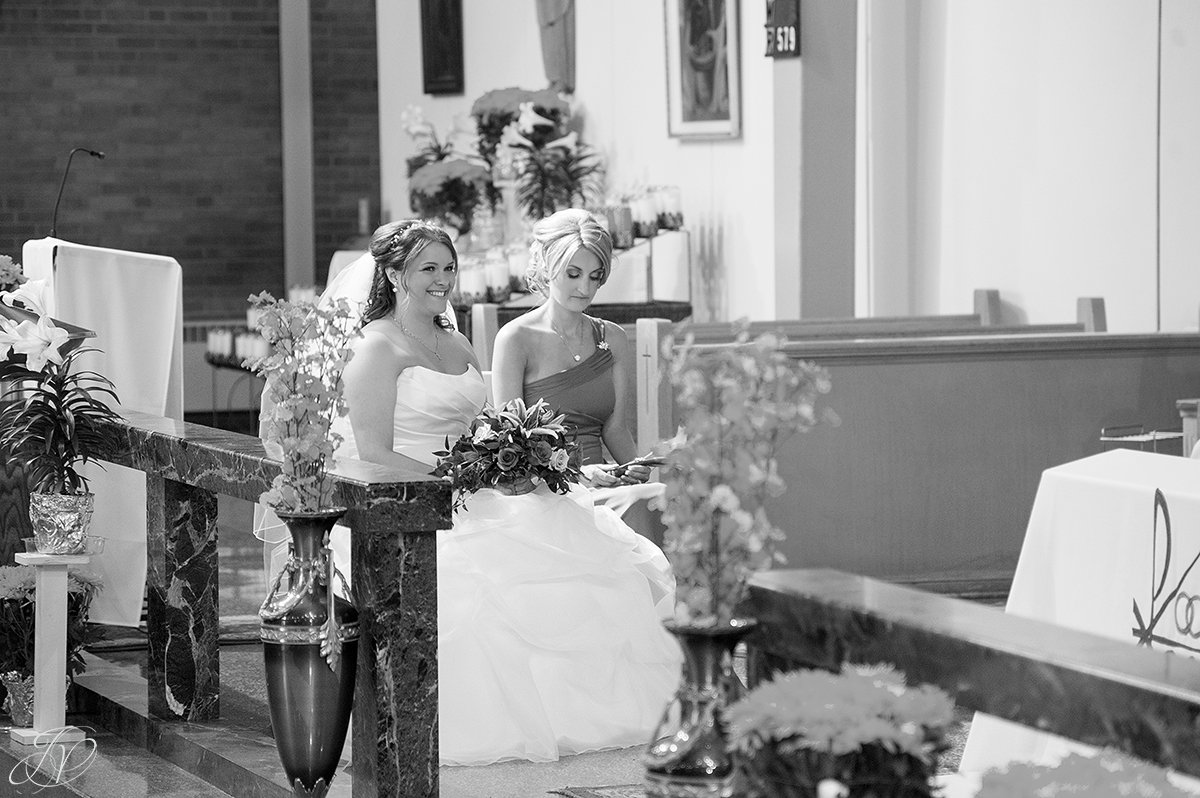 bride looking at groom during ceremony