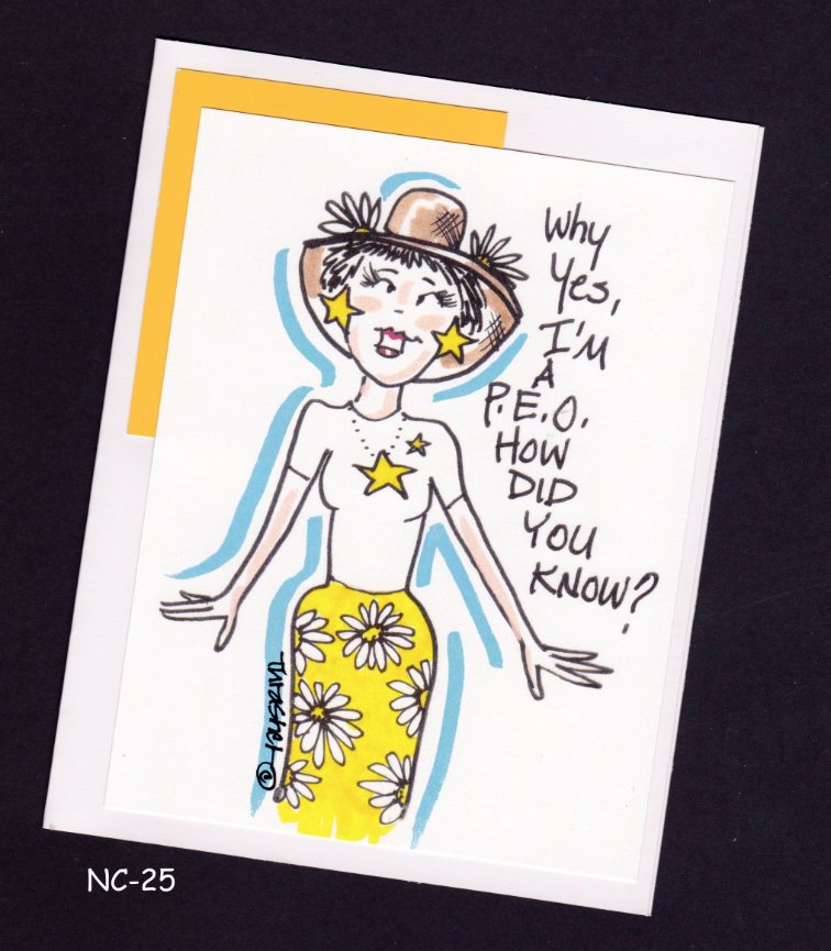 P.E.O. cards & art print