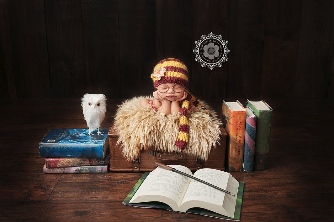 Harry Potter Poudlard Griffindor bébé chapeau et écharpe Newborn Photography Props 