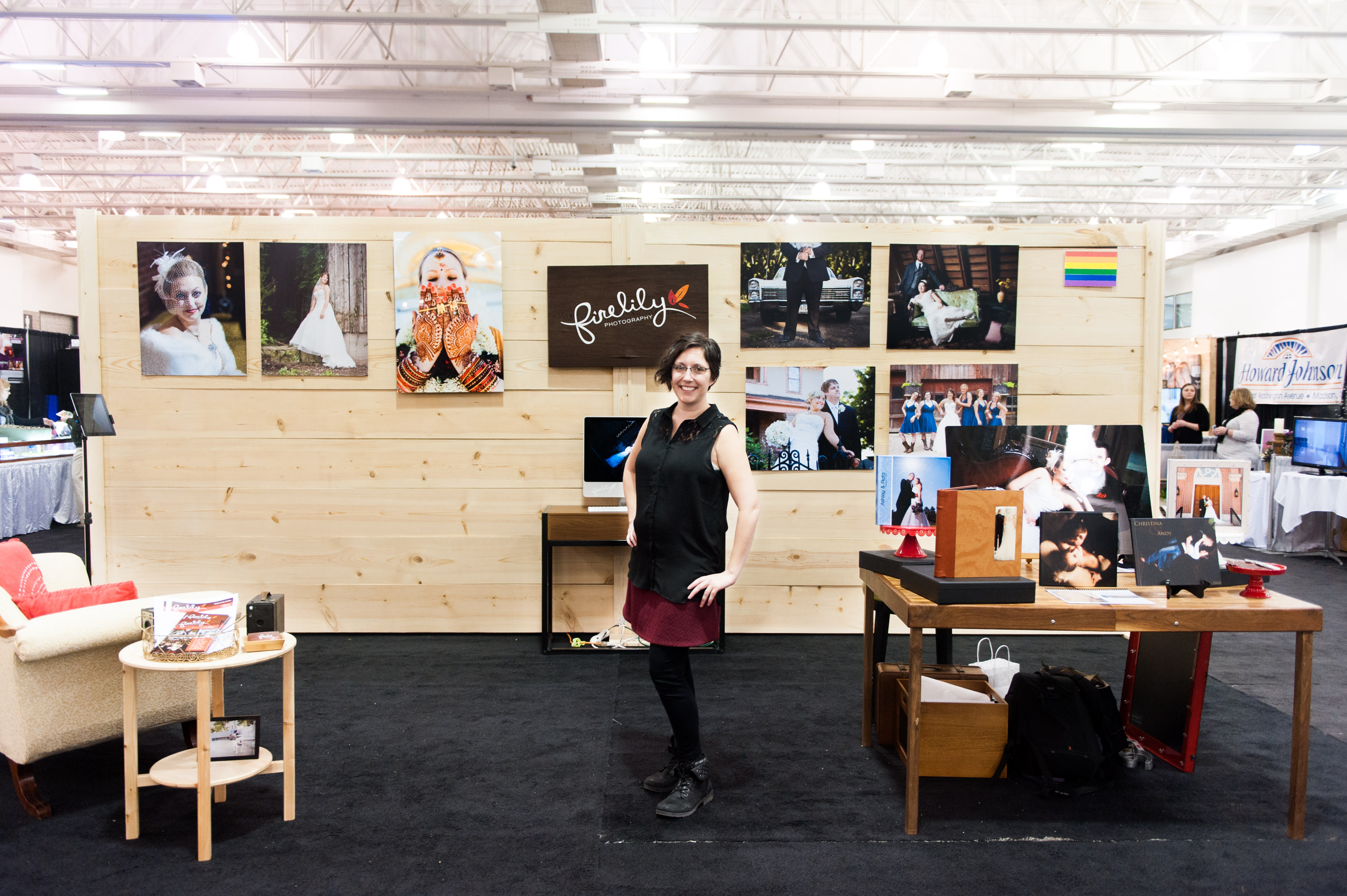 Firelily Photography Madison, WI 2017 Winter Bridal Show Booth | Beautiful Wedding Photography Booth Setup with Jen Doser
