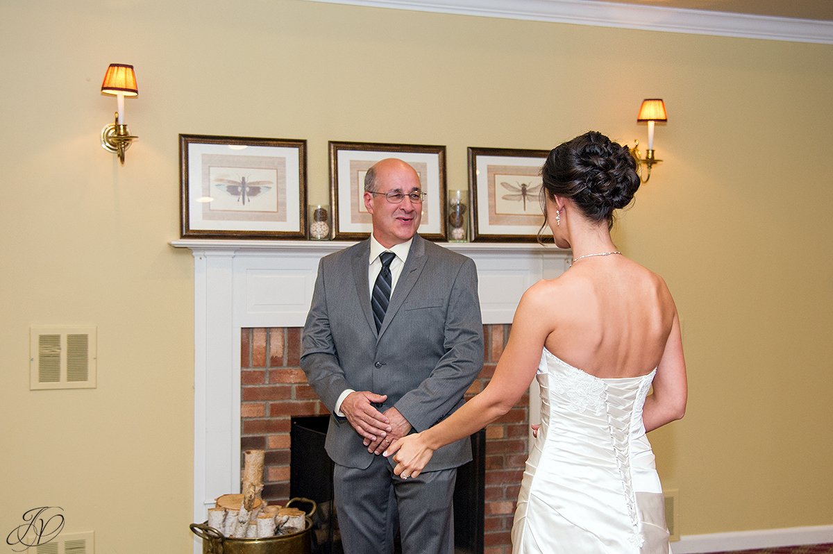 sweet first look with dad albany wedding photographer
