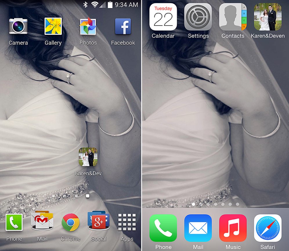personalized wedding app, wedding photo app, apple wedding app, android wedding app