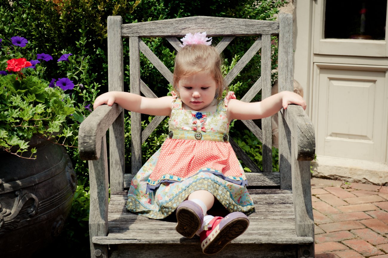 Peterson Children Portraits in Wisconsin - girls in the garden
