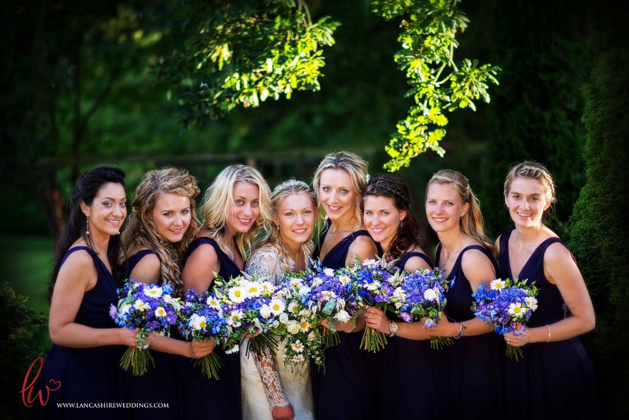 Bridal party at Nunsmere Hall