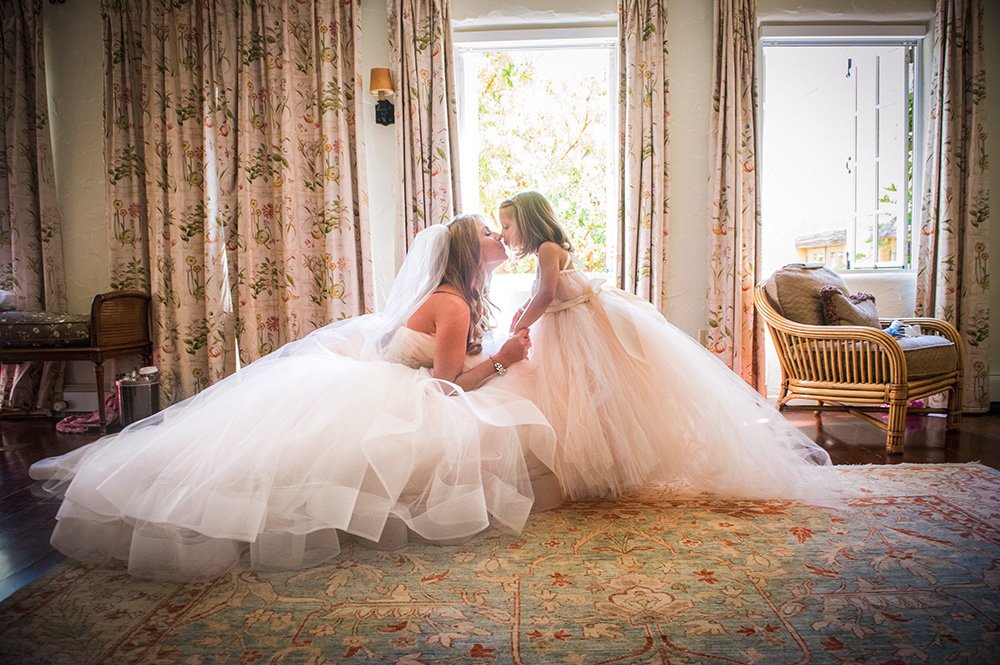 in tulle at Hacienda Rancho San Carlos