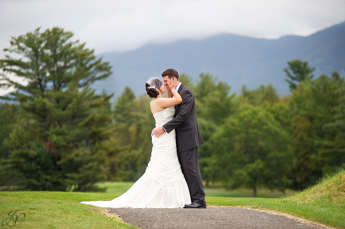 beautiful adirondack photo of bride and groom