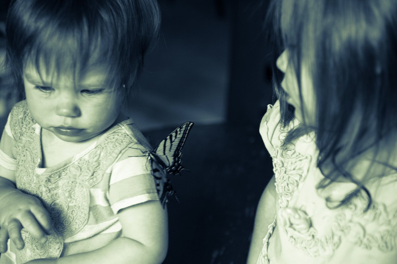 Peterson Children Portraits - Girls with butterfly
