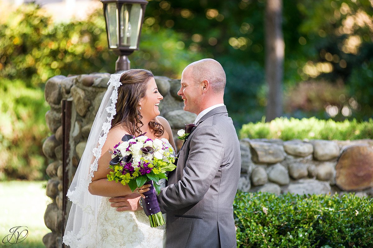 bride and groom first look albany wedding photographer