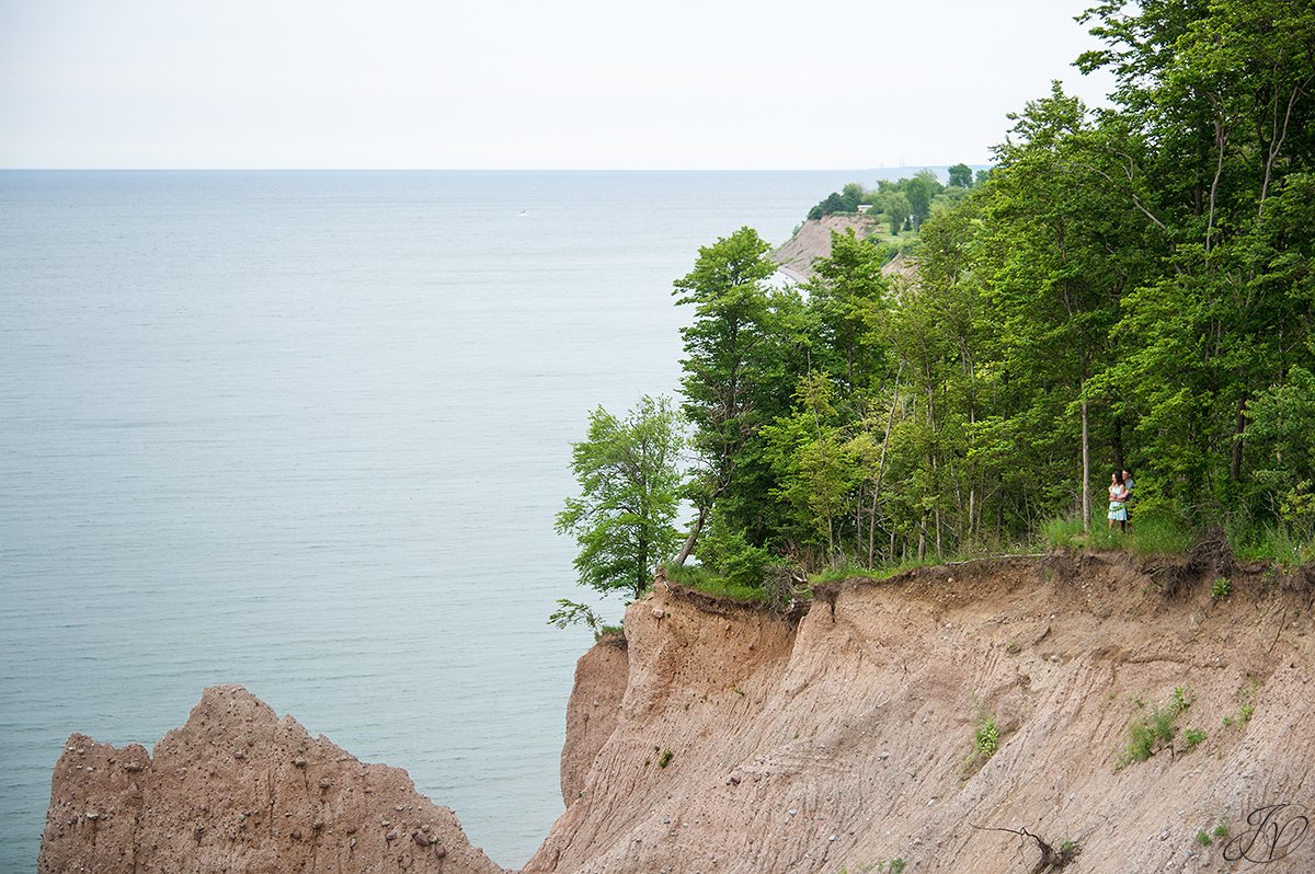 engagement photos in nature  chimney bluffs state park