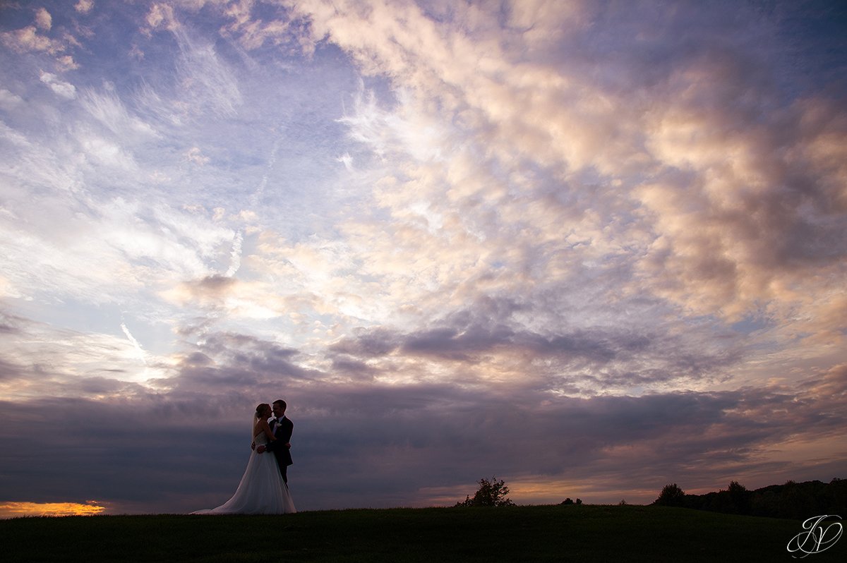 sunset bride and groom saratoga national silhouette