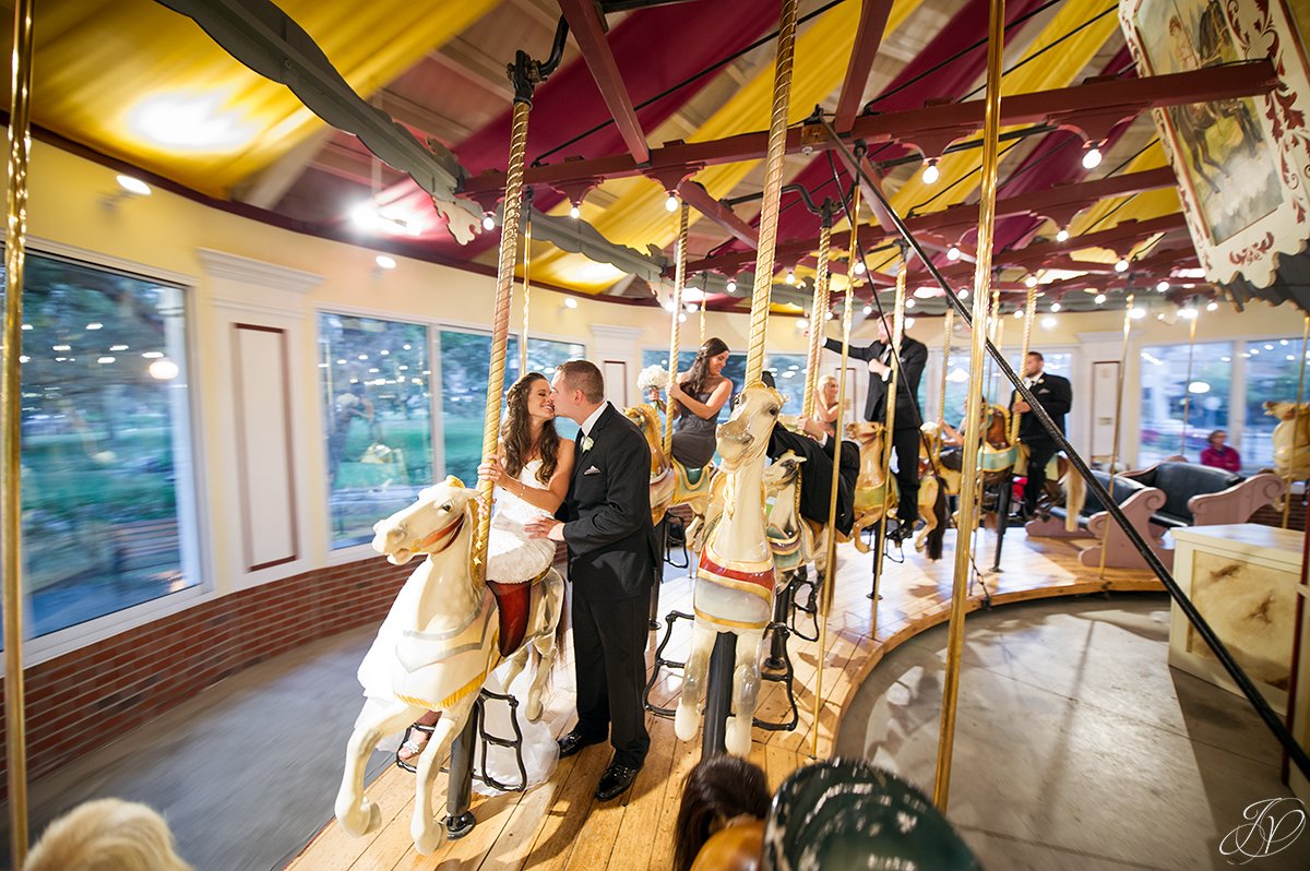bride and groom carousel congress park