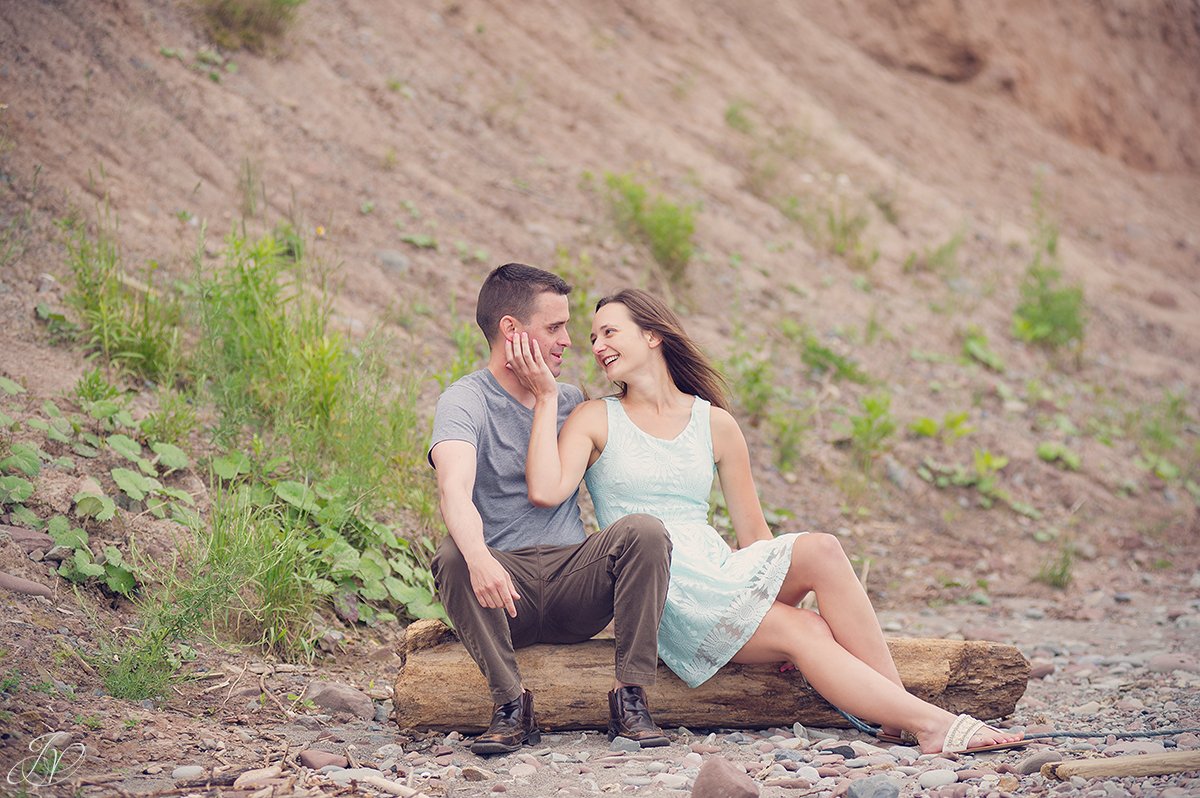 romantic beachfront engagement photo