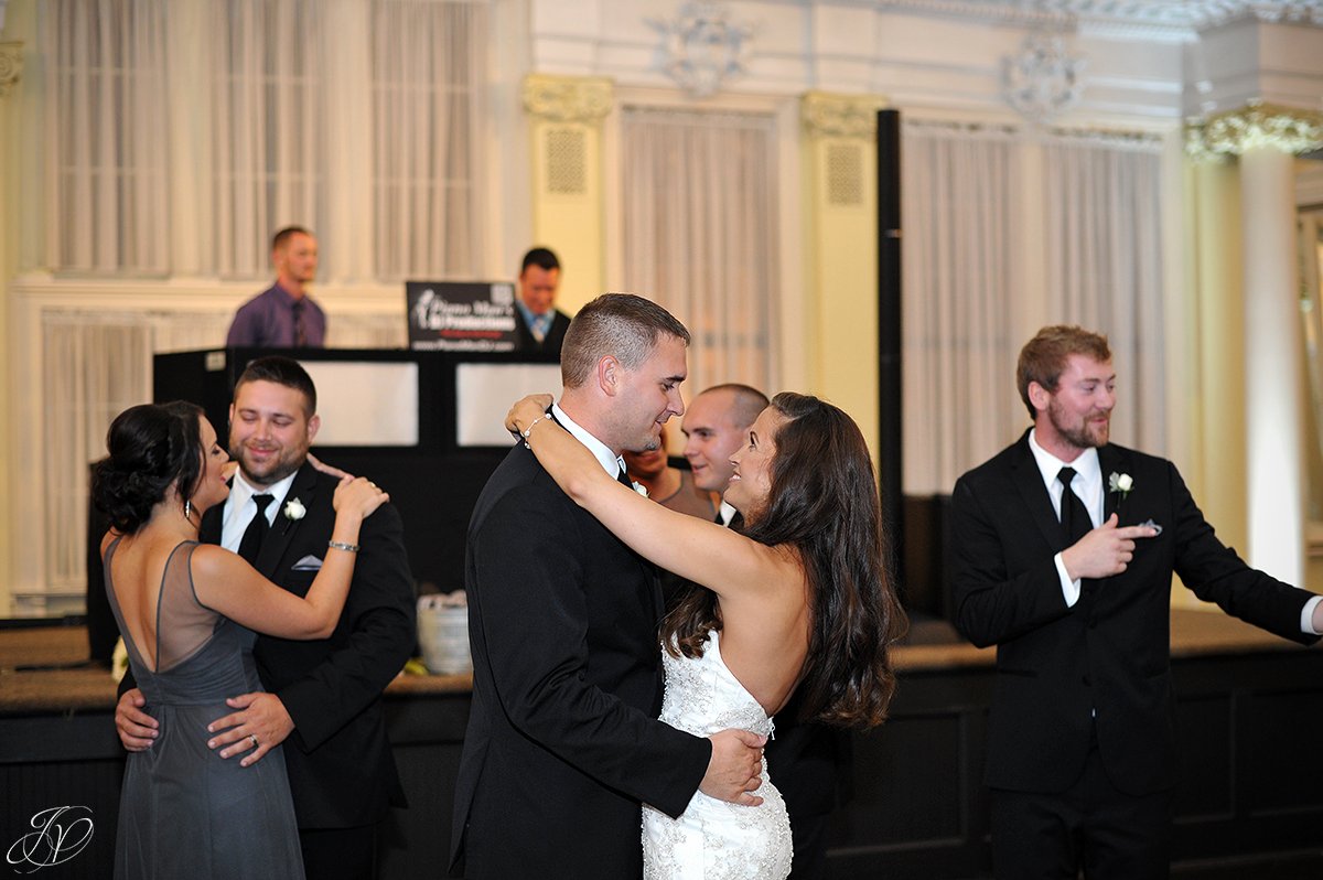 bride and groom first dance at wedding reception canfield casino