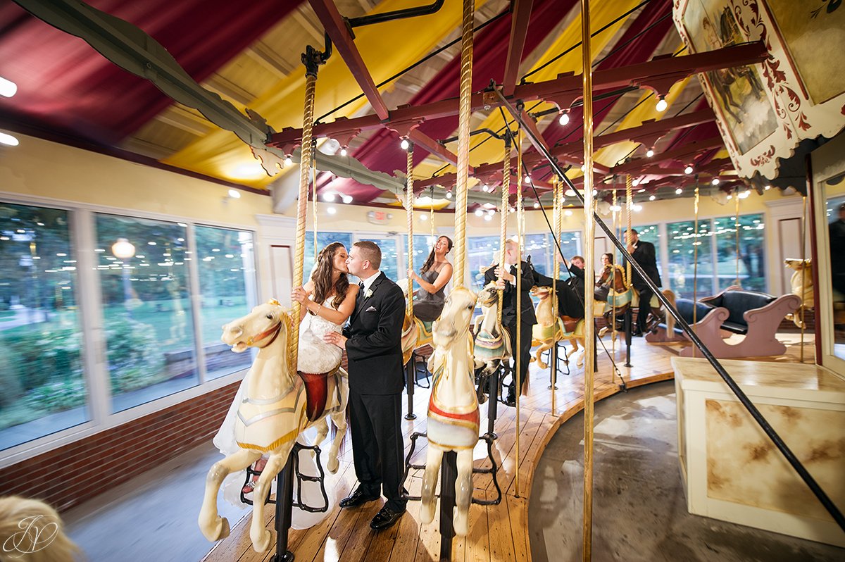 bride and groom carousel congress park