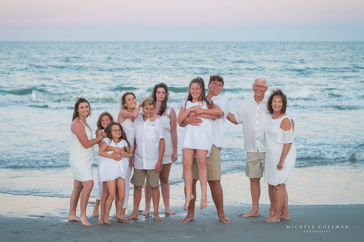 Group Family Portrait Session at Garden City Beach - Michele Coleman ...