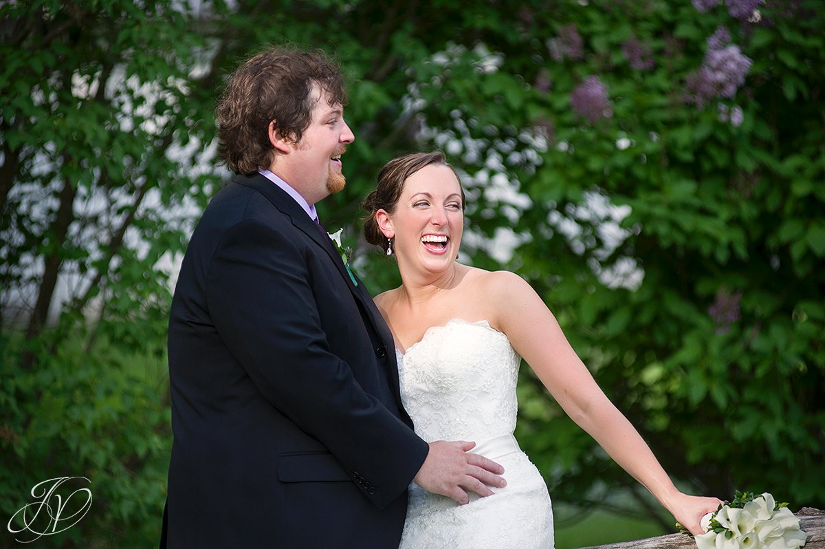 laughing bride and groom, portrait of happy bride and groom, wedding at mabee Farms, Schenectady Wedding Photographer, Key Hall Proctors reception
