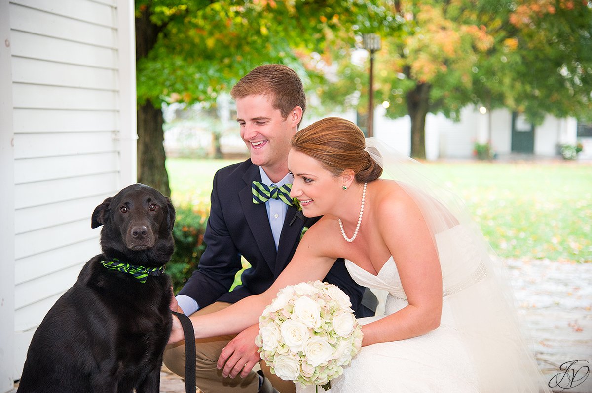 cute photo of bride and groom with their dog