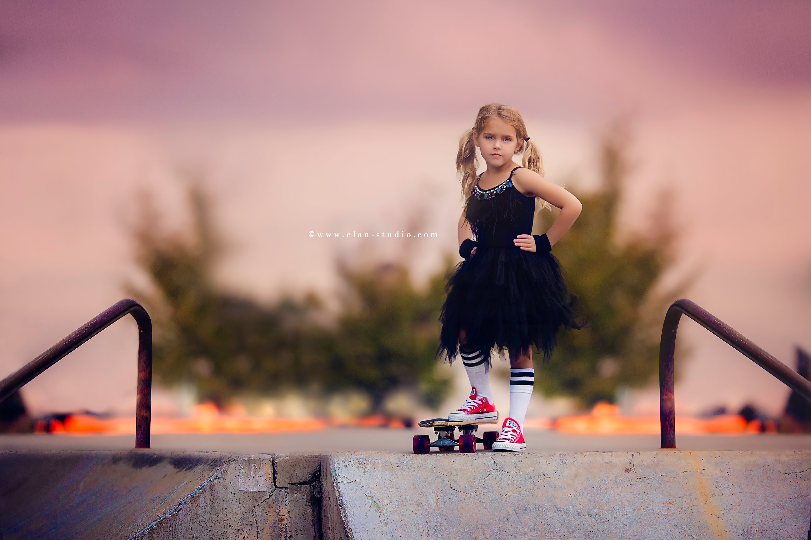 blonde girl with pigtails, Tutu du Monde, black Tutu du Monde dress, Tracy Sweeney