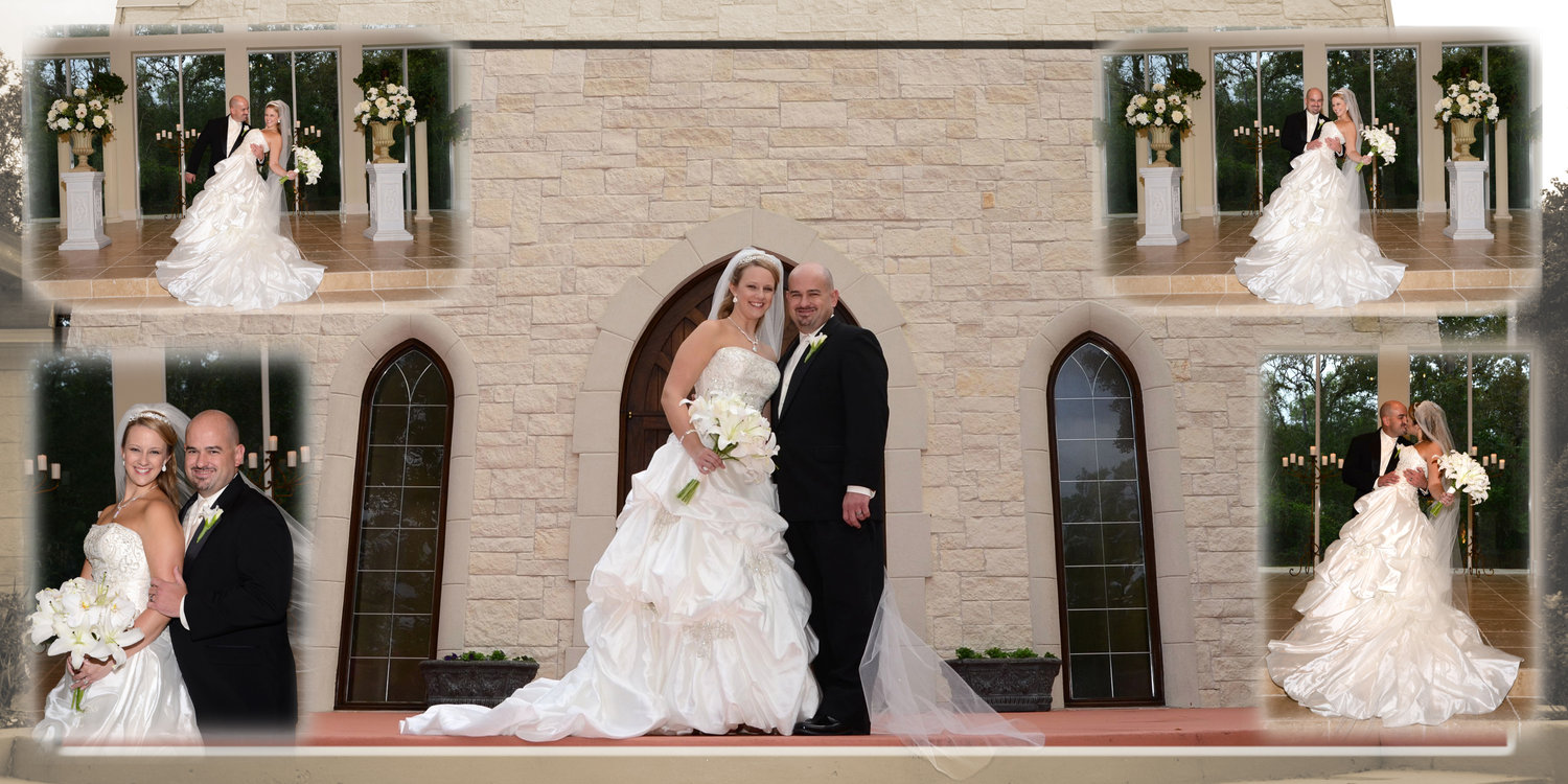 Wedding collage with multiple couple poses