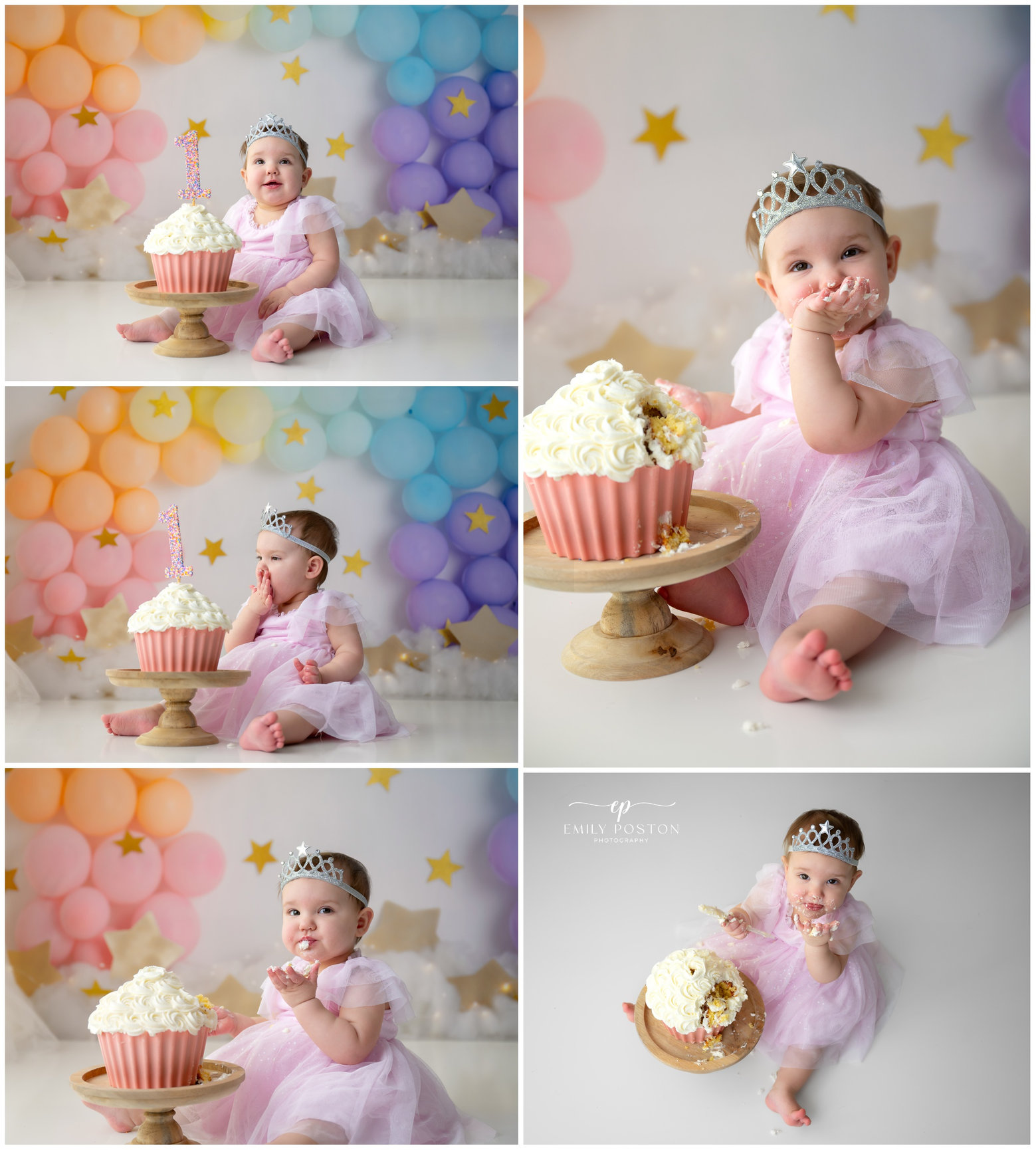 Rainbow Balloons Cake Smash Photos in Jefferson City, Missouri - Emily ...