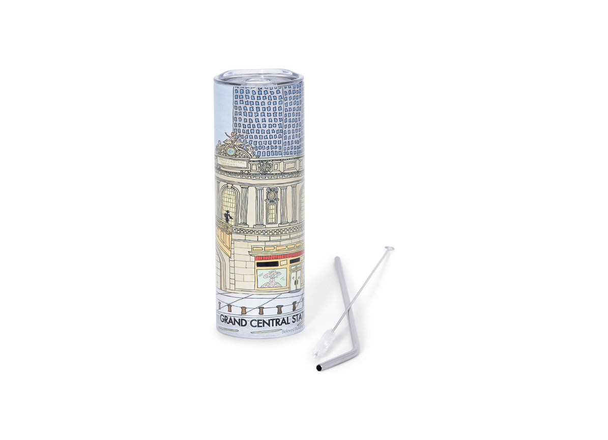 Tumbler with straw and cleaner grand central station