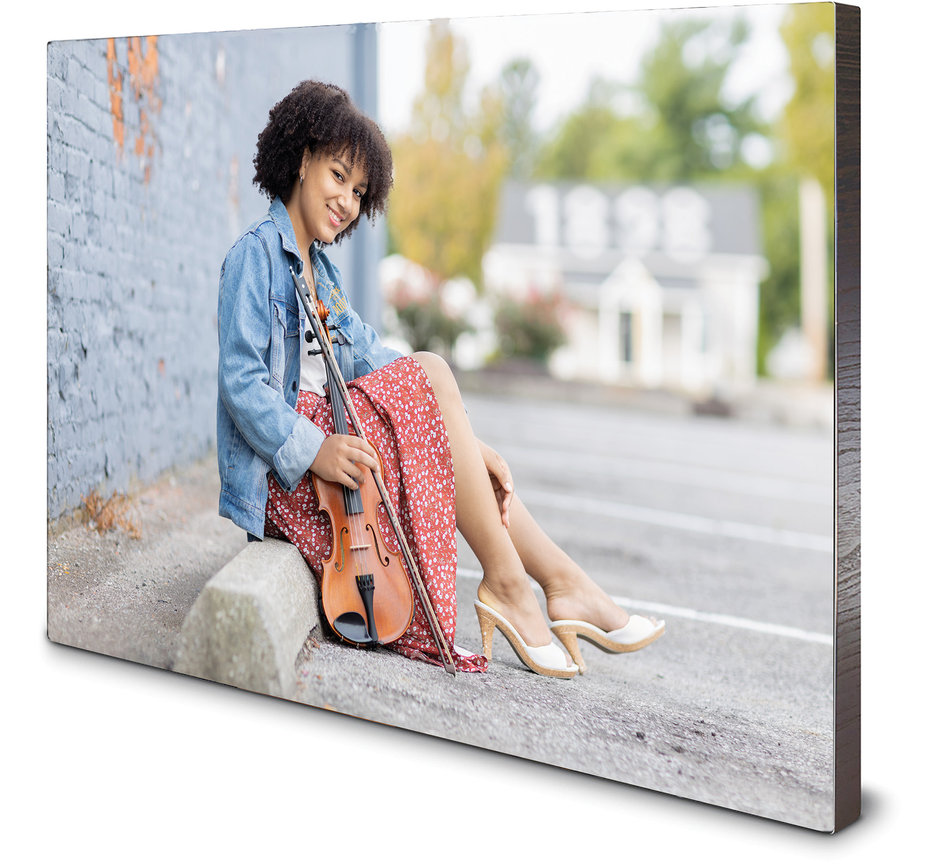 Senior portrait wall art captured on location with balanced light, displayed as a refined handcrafted piece for the home