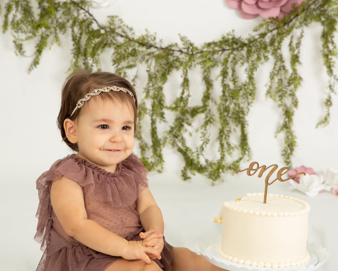 One Year Cake Smash Success - Jena Craig Photography