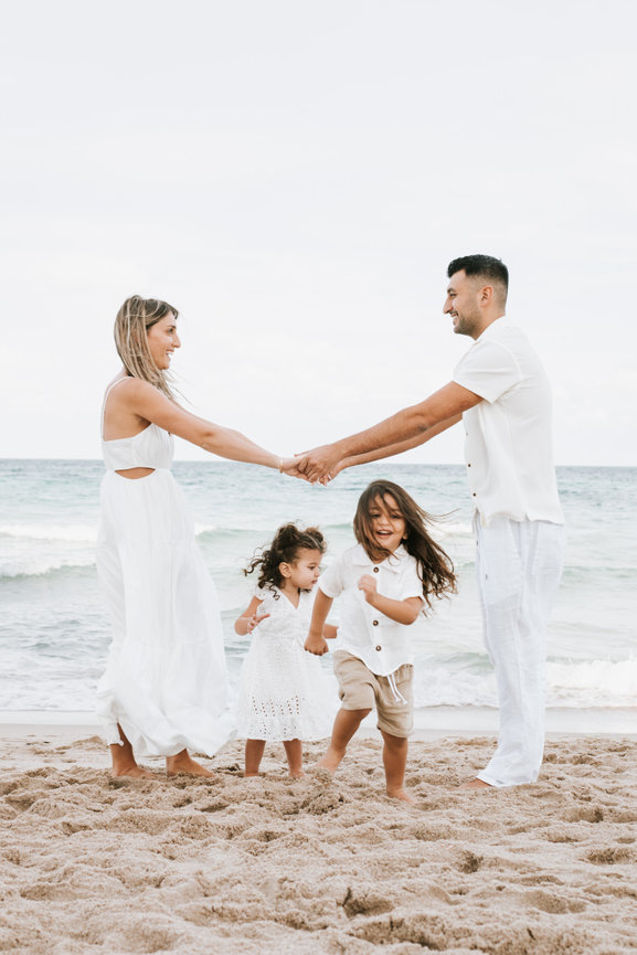 white beach dress for family pictures Mommy and Me White Beach Dress White