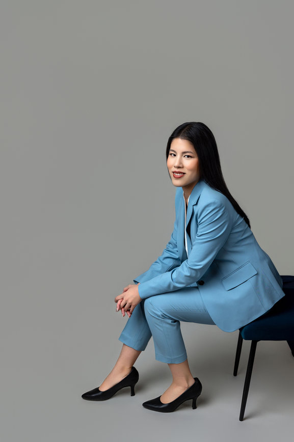 Professional branding headshot of a lawyer at Elle Lux Studios in Wooster, Ohio.