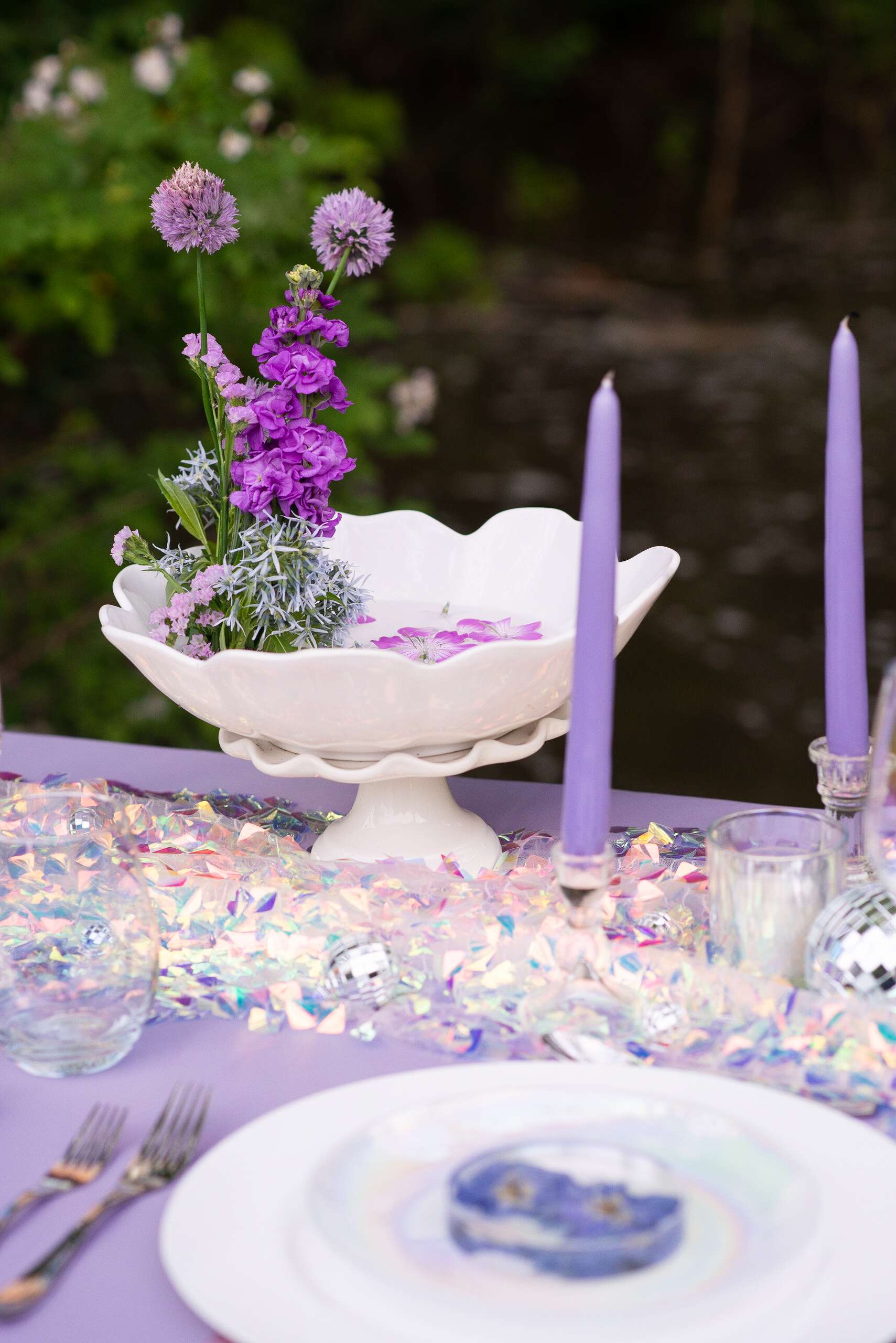 Wedding flowers on bride and groom table at Springfield Wedding