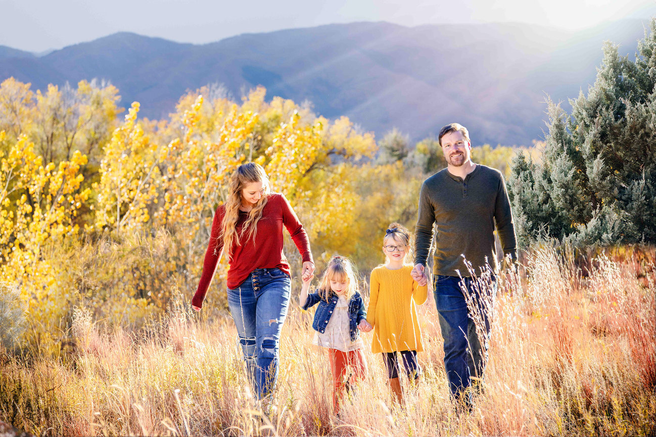 Family photo in Colorado Springs Fall Colors