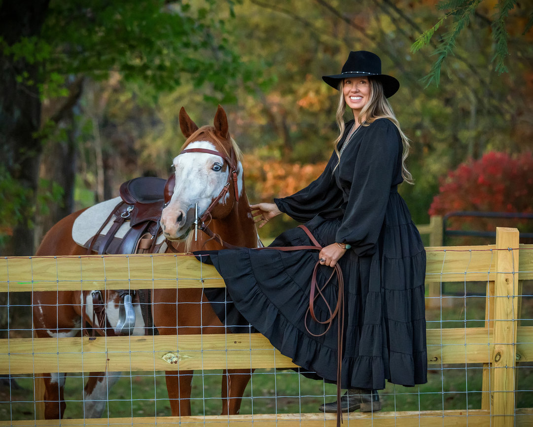 Horse & Rider Equine Portrait of a paint horse in a western saddle in Nashville, Tennessee.