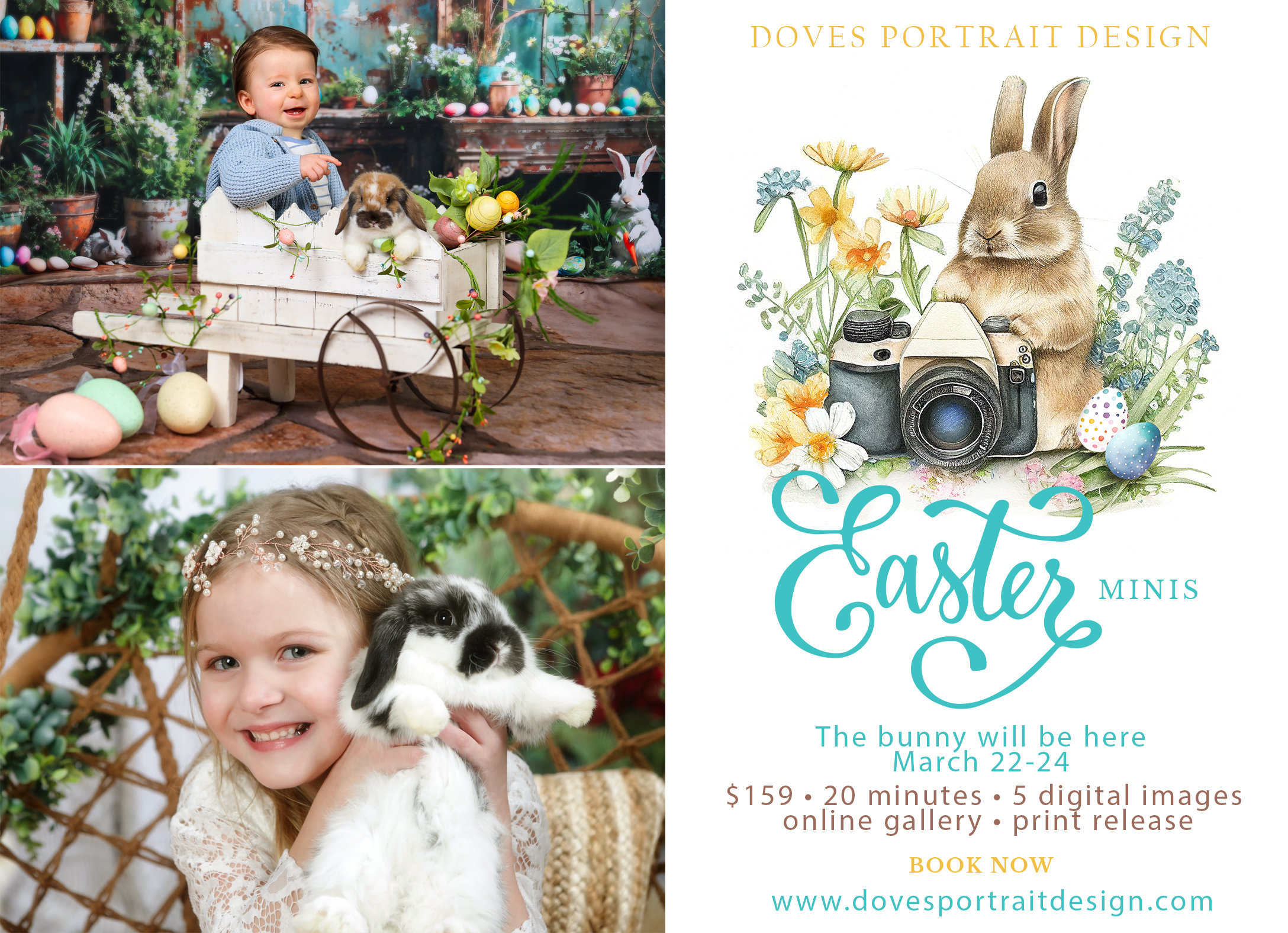 Easter Mini Session - Doves Portrait Design