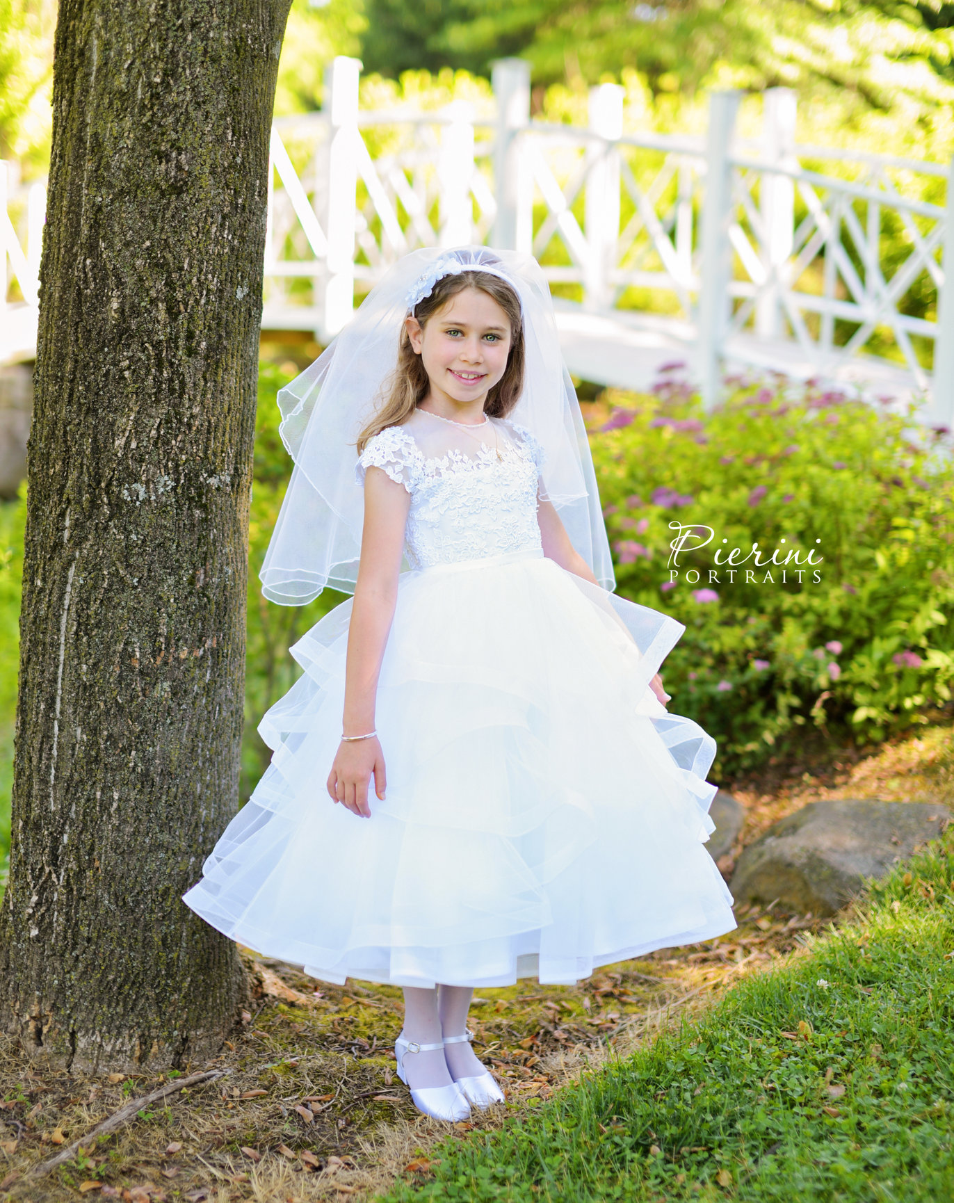 Beautiful First Communion Portraits at Sayen Gardens in Hamilton New Jersey  - Pierini Portraits
