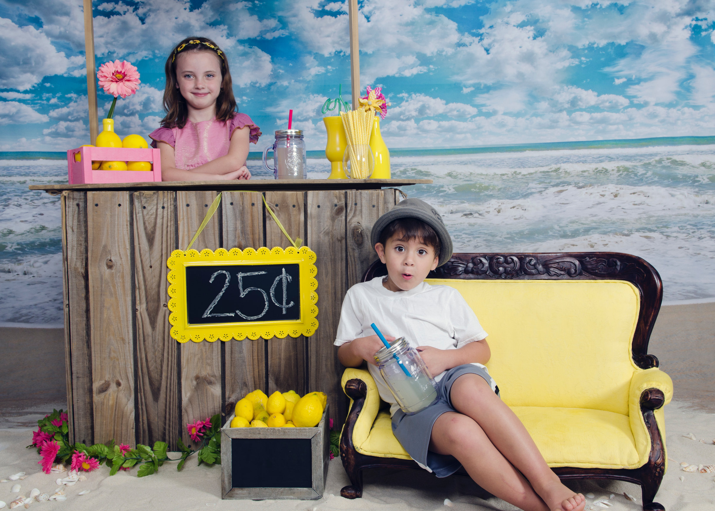 Lemonade stand on the beach