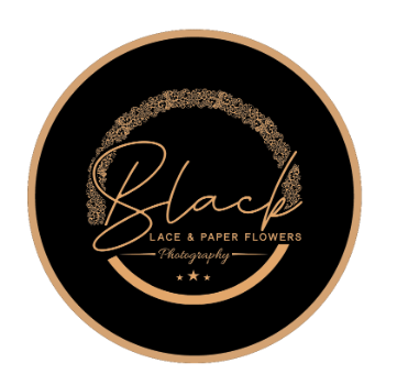 Black Lace & Paper Flowers Photography Studio Logo
