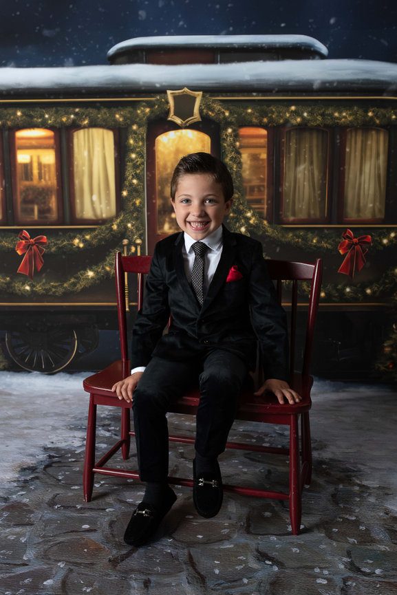 Young boy in his holiday suit